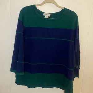 Blue & Green Striped Liz Claiborne Long Sleeve Shirt
